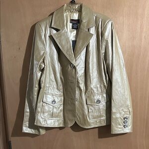 NWT Bradley by Bradley Bayou Gold Leather Women's Jacket
